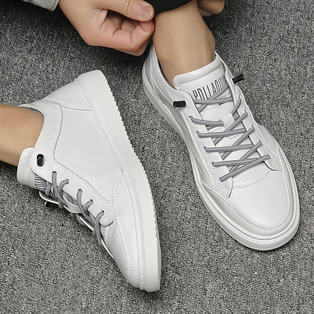 Men's Summer New White Fashion Sneakers Casual Leather Shoes